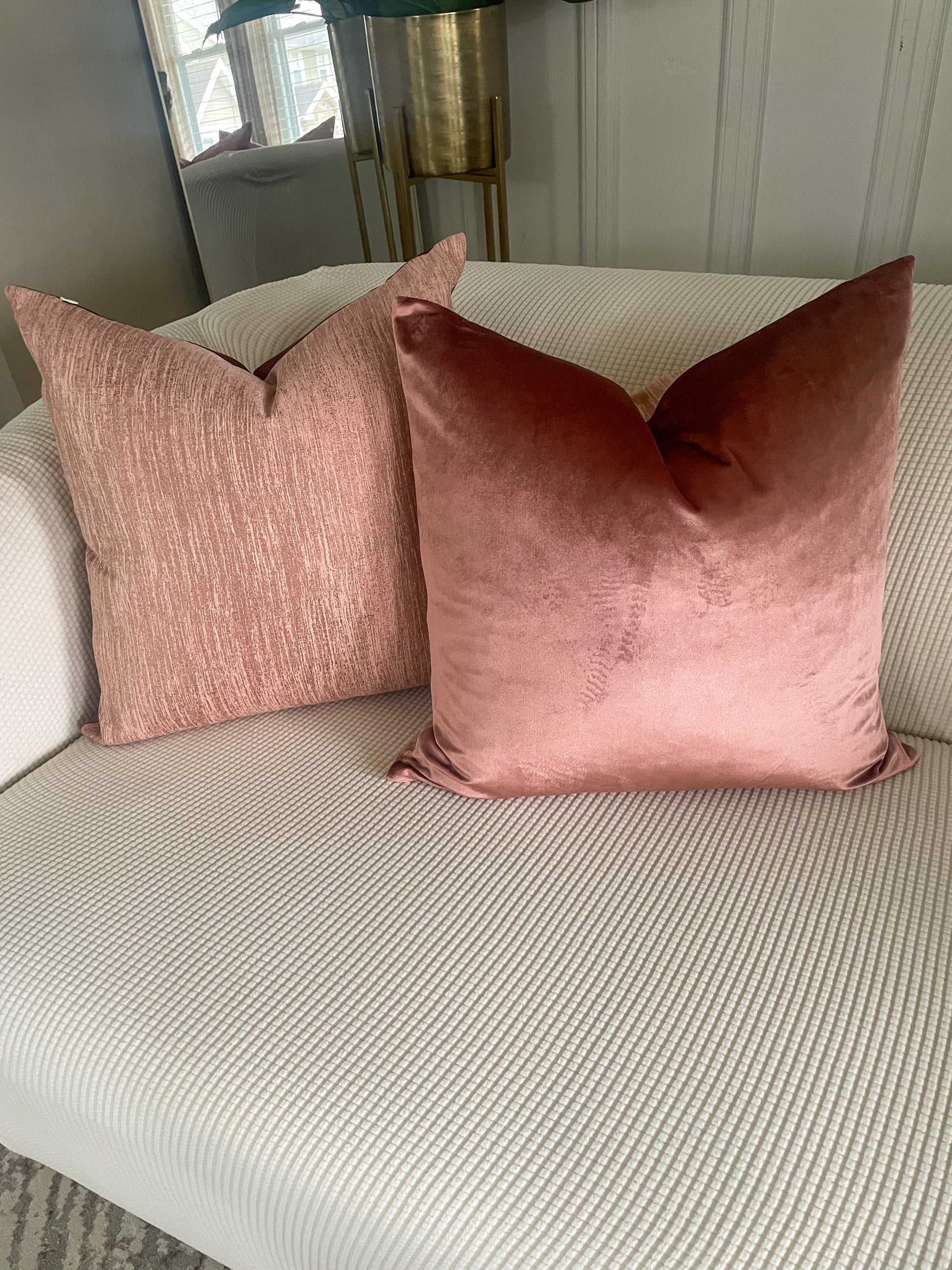 22x22 Blush Pink Pillow Cover