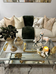 Glam Beige and Wave Gold  Pillow Cover