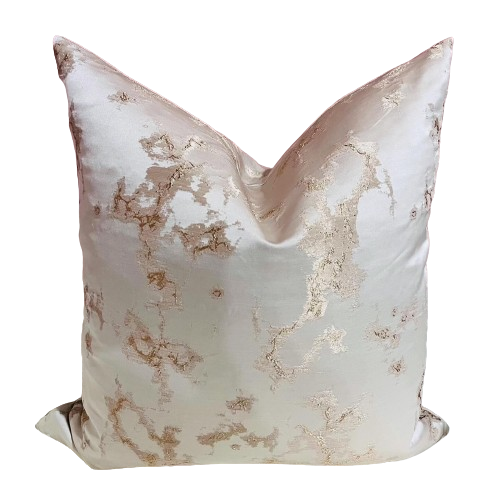 Jacquard Ivory Print Champagne Pillow Cover