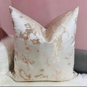 Jacquard Ivory Print Champagne Pillow Cover