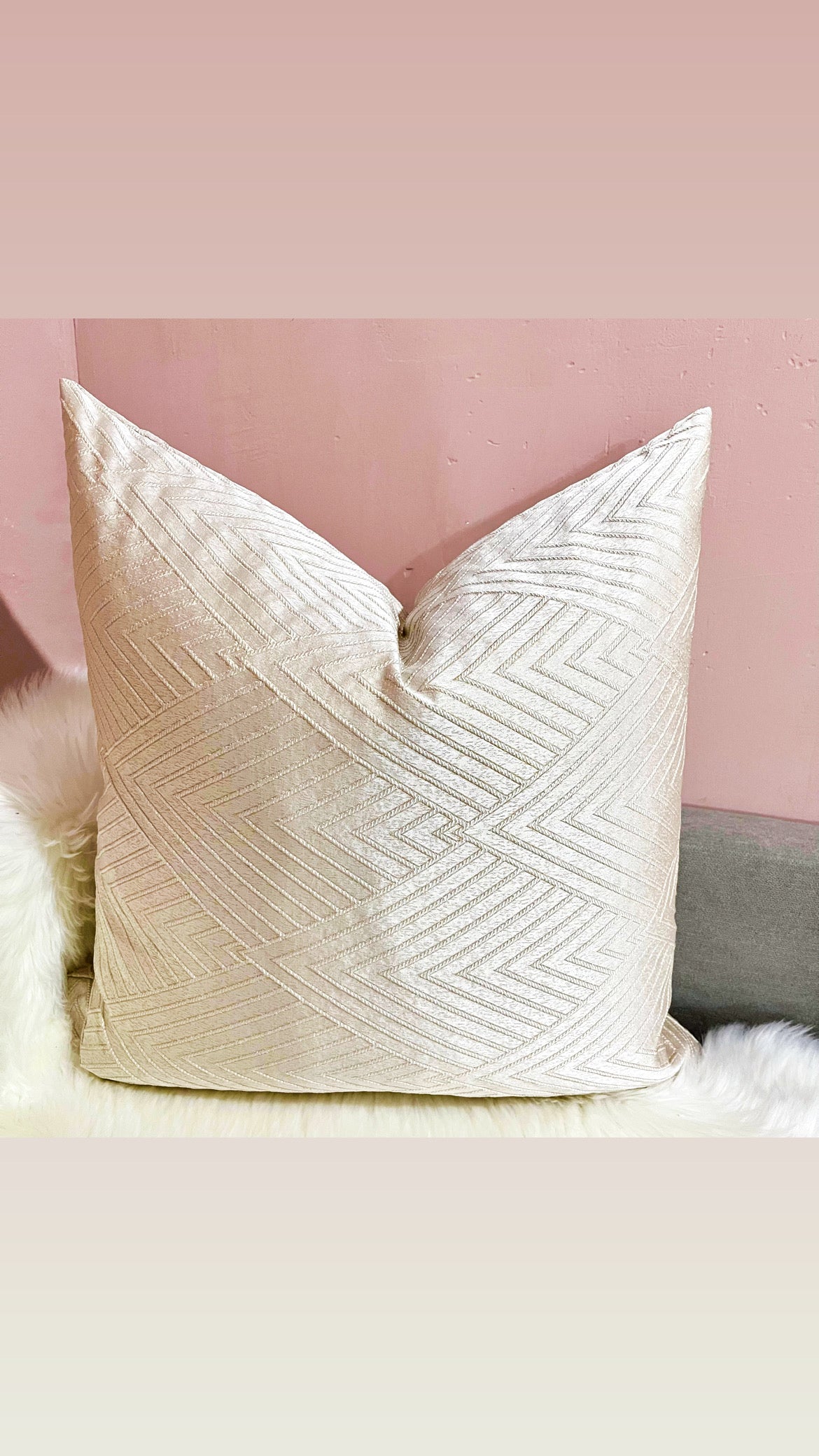 Modern Ivory Geometric Pillow Cover