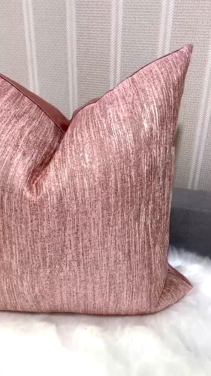 Load video: 22x22 Blush Pink Pillow Cover