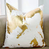 22x22 White and Gold Pillow Cover