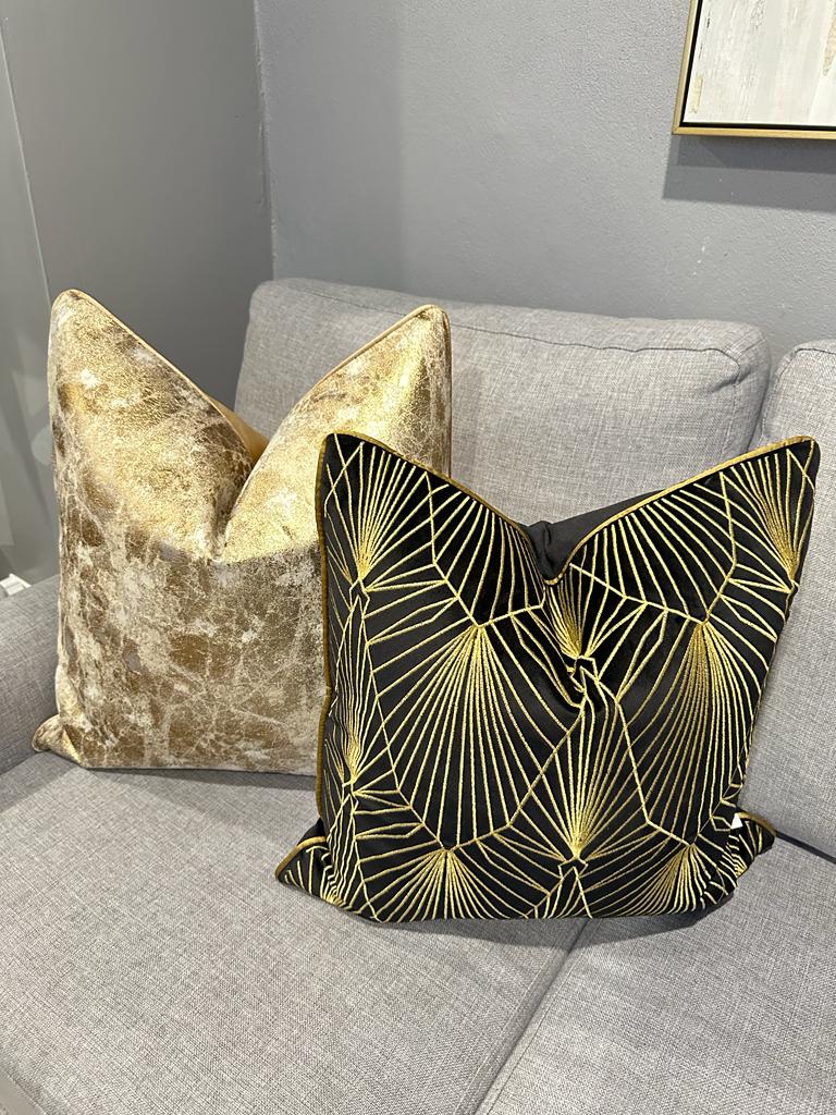 22x22 Metallic Gold Pillow Cover