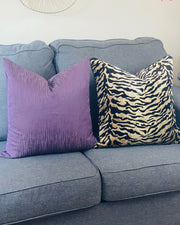 22x22 Velvet Zebra Pillow Cover